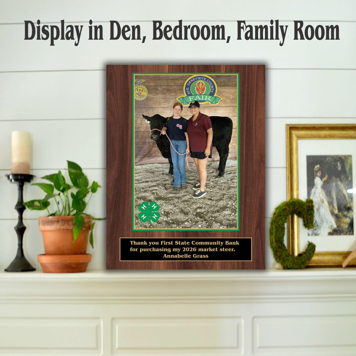 7x9 Custom 4-H Sponsor Plaques
