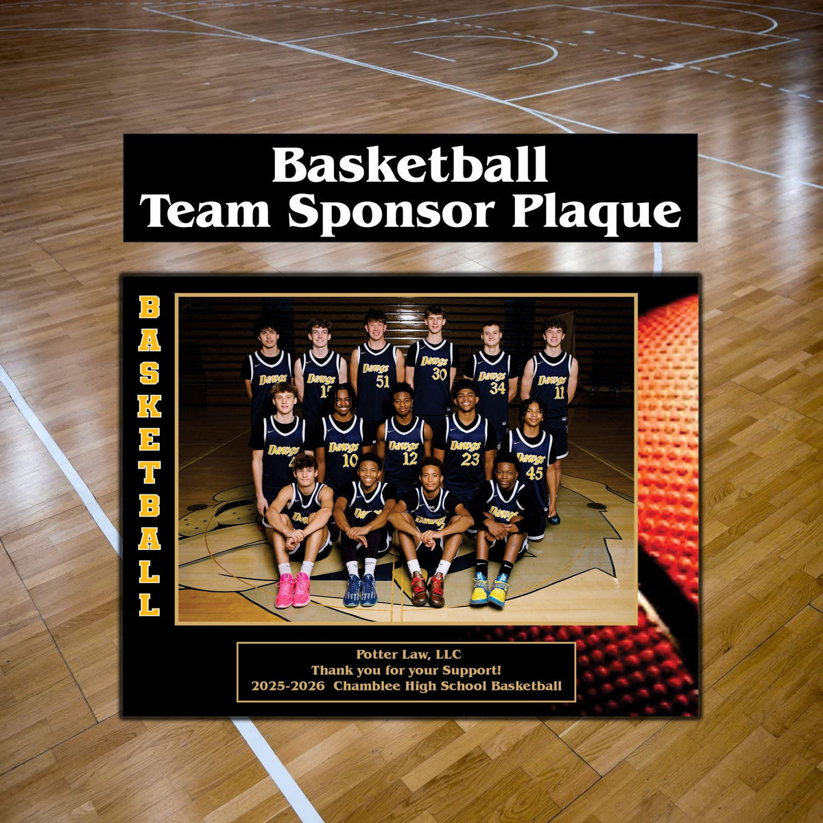 Custom Basketball Sponsor Plaque