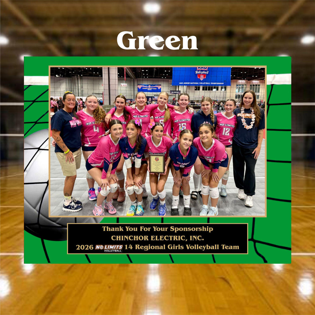 7x9 Custom Volleyball Sponsor Plaques