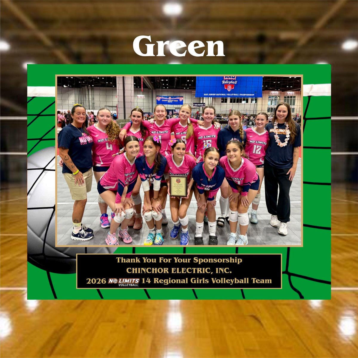 7x9 Custom Volleyball Sponsor Plaques