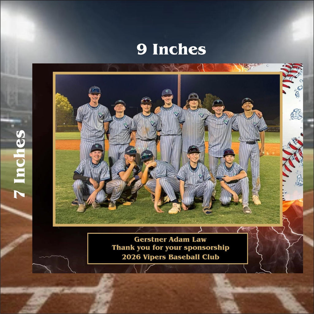 7x9 Custom Baseball Sponsor Plaques
