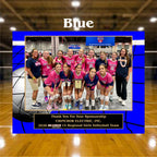 Personalized volleyball sponsor plaque with custom team photo design