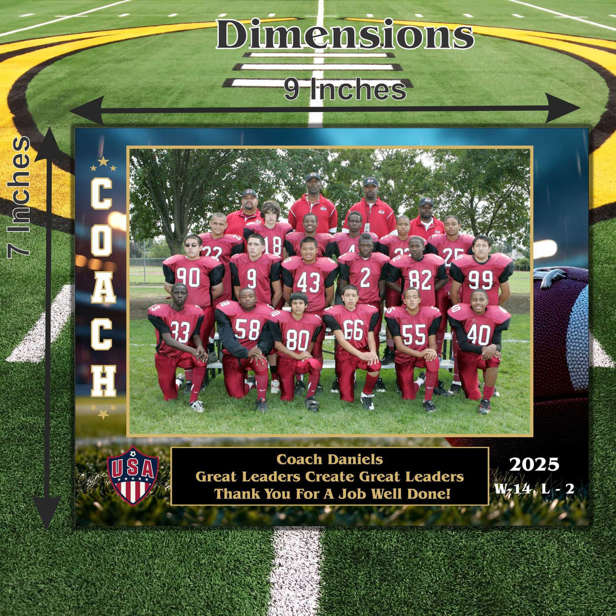 Custom Football Sponsor Plaques