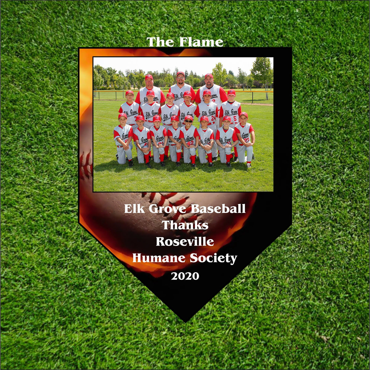 Baseball home plate photo plaque customized for players, coaches and families