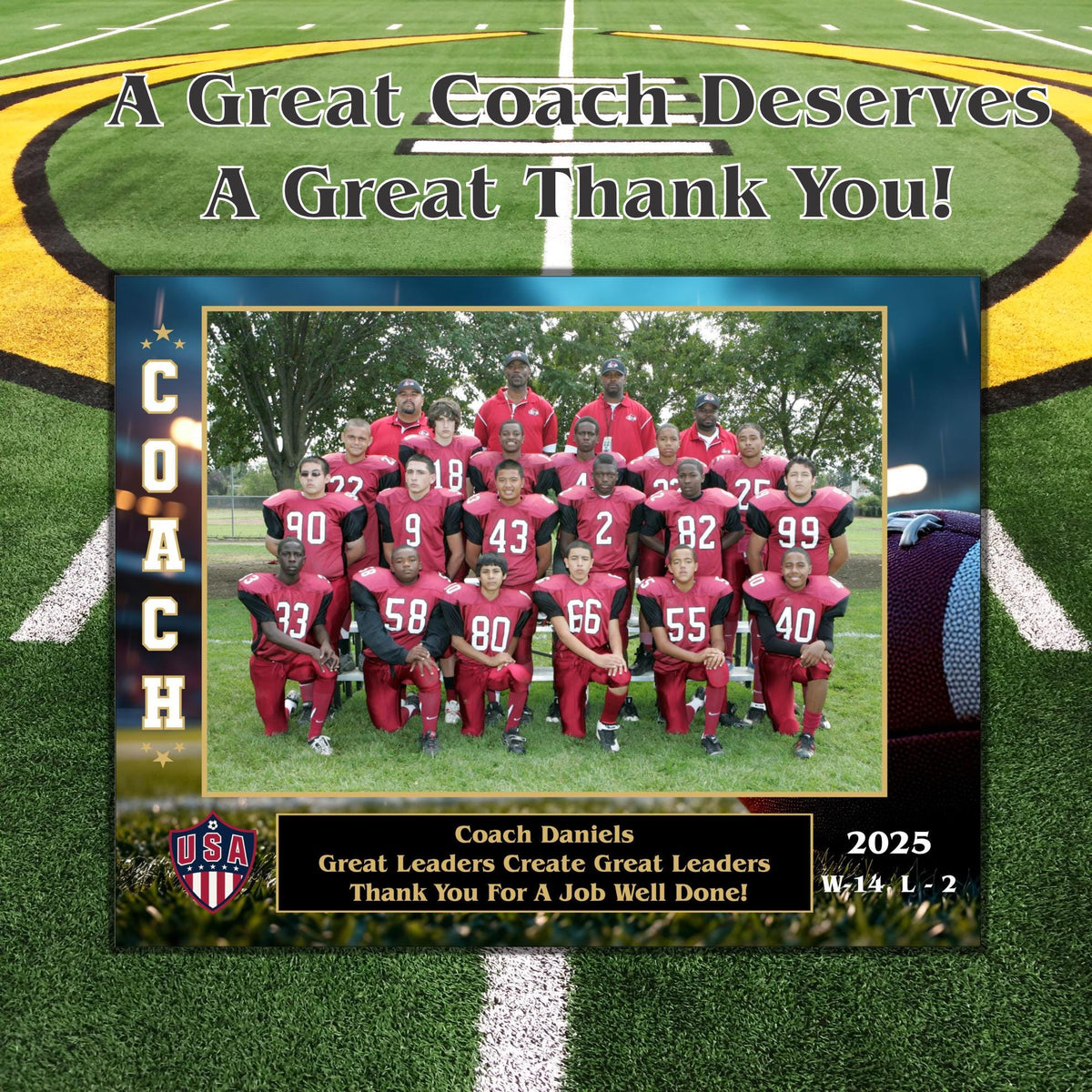 Custom Football Sponsor Plaques