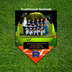 Personalized baseball home plate plaque with custom team photo design