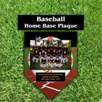 Custom baseball home plate photo plaque with team picture and personalized text