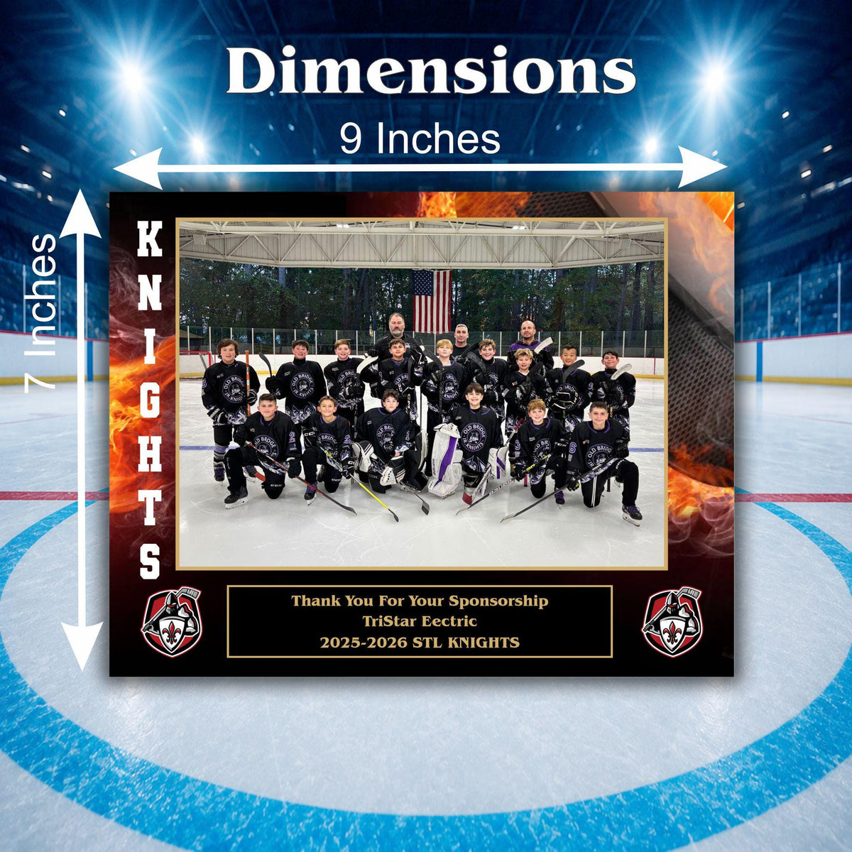 7x9 Custom Hockey Sponsor Plaques