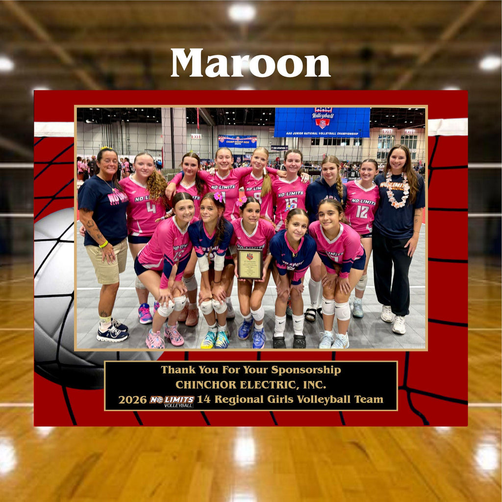 7x9 Custom Volleyball Sponsor Plaques
