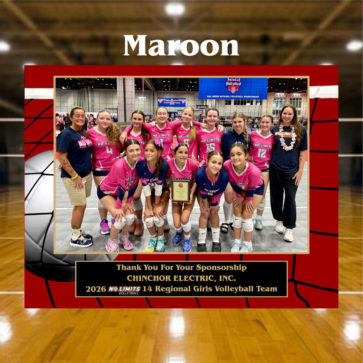 7x9 Custom Volleyball Sponsor Plaques