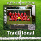 Personalized soccer team sponsor plaque with custom photo design