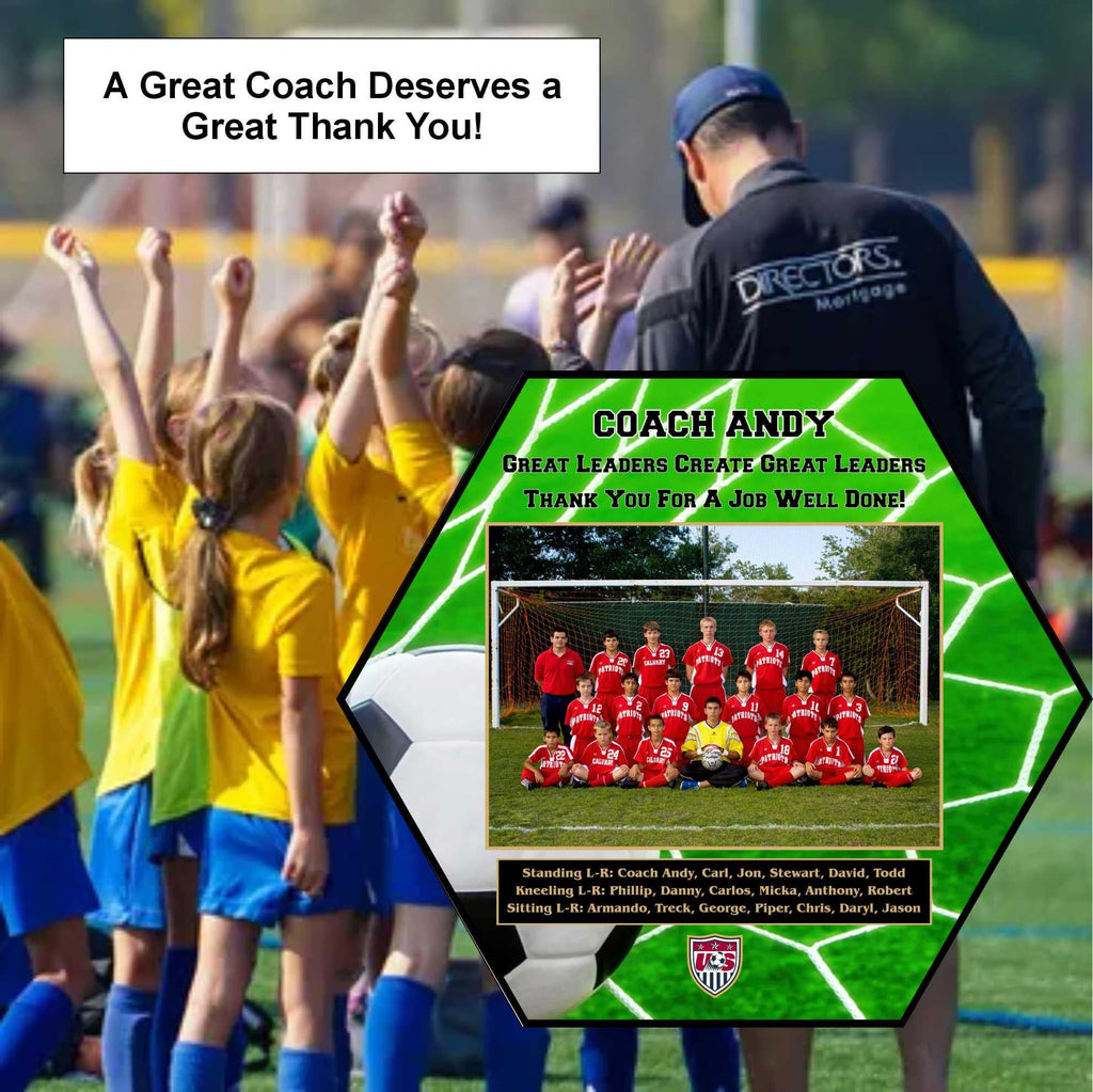 Personalized Soccer Team Sponsor Plaque | Custom Photo Award, Coach Gift