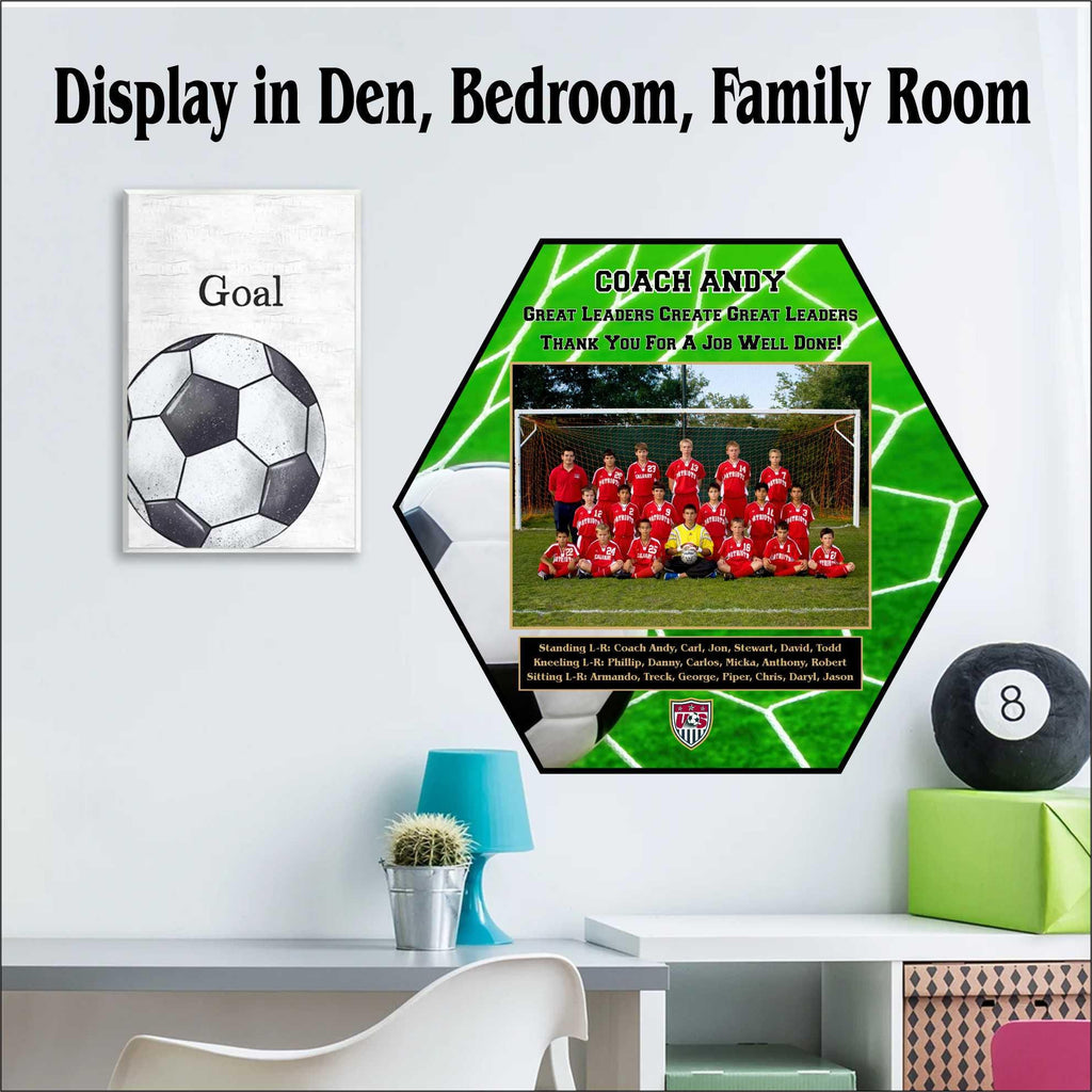 Personalized Soccer Team Sponsor Plaque | Custom Photo Award, Coach Gift
