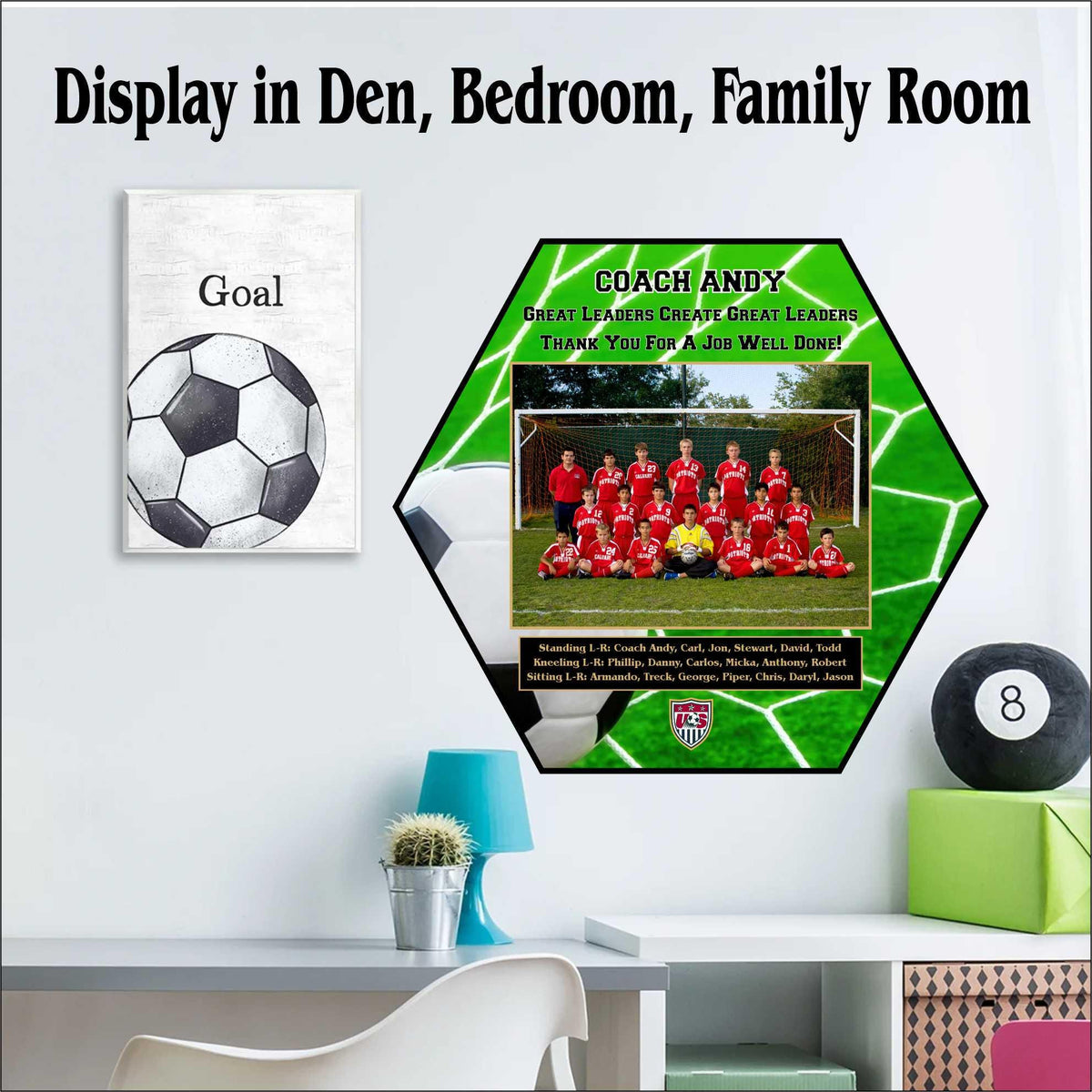 Personalized Soccer Team Sponsor Plaque | Custom Photo Award, Coach Gift