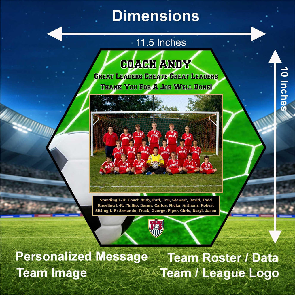 Personalized Soccer Team Sponsor Plaque | Custom Photo Award, Coach Gift