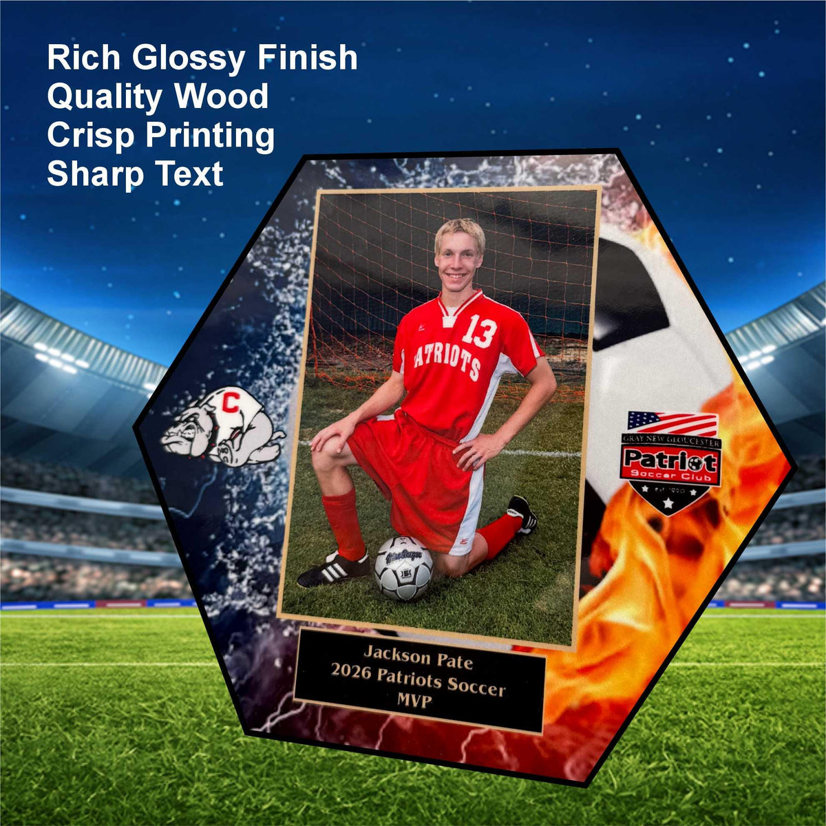 Personalized Soccer Team Sponsor Plaque | Custom Photo Award, Coach Gift