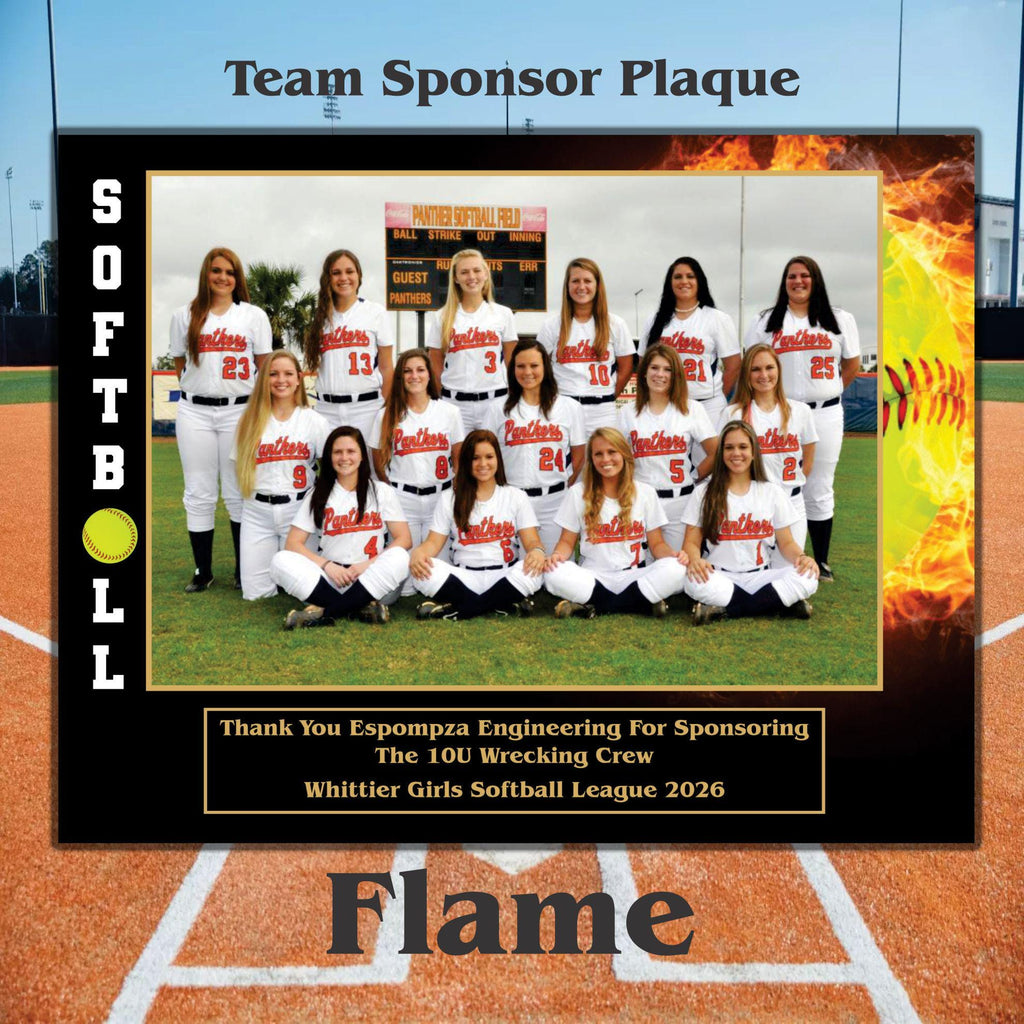 Softball Sponsor Plaque, Personalized Team Gift, Coach's Award, End of Season Gift