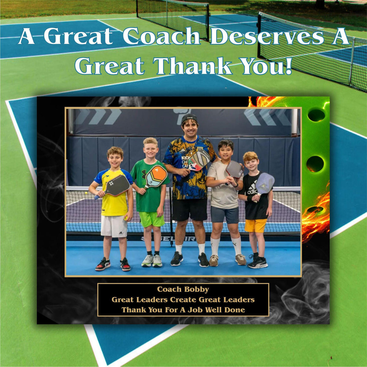Pickleball Sponsor Plaque, Personalized Team Gift, Coach's Award, End of Season Gift