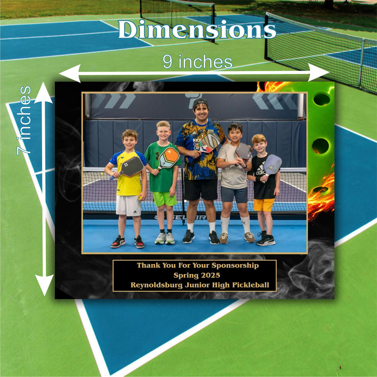 Pickleball Sponsor Plaque, Personalized Team Gift, Coach's Award, End of Season Gift
