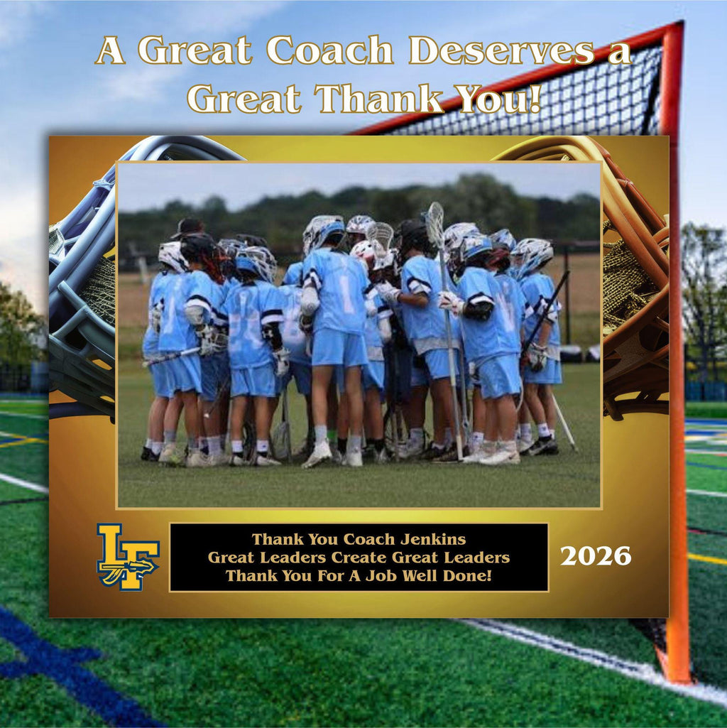 Lacrosse Sponsor Plaque, Personalized Team Gift, Coach's Award, End of Season Gift