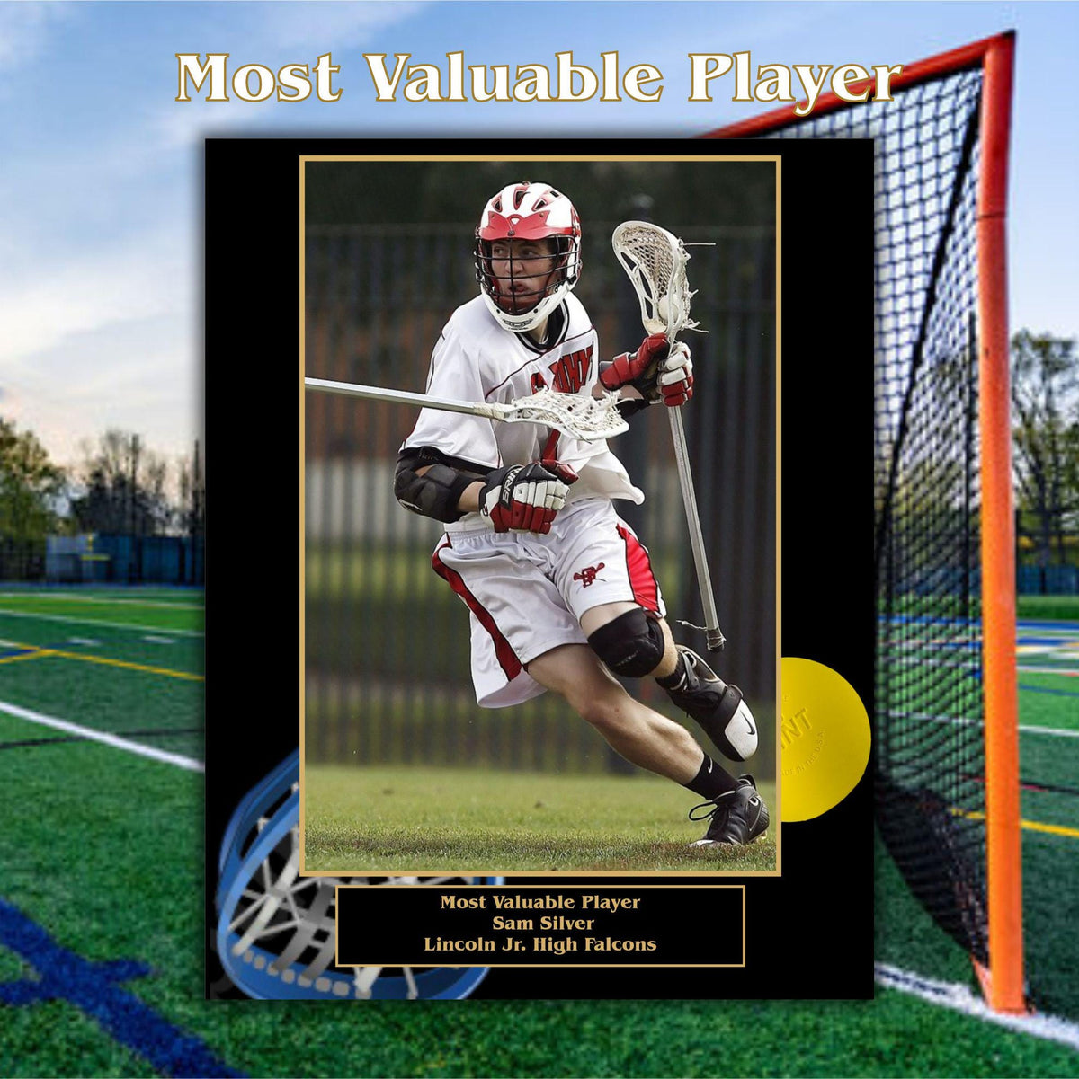 Lacrosse Sponsor Plaque, Personalized Team Gift, Coach's Award, End of Season Gift