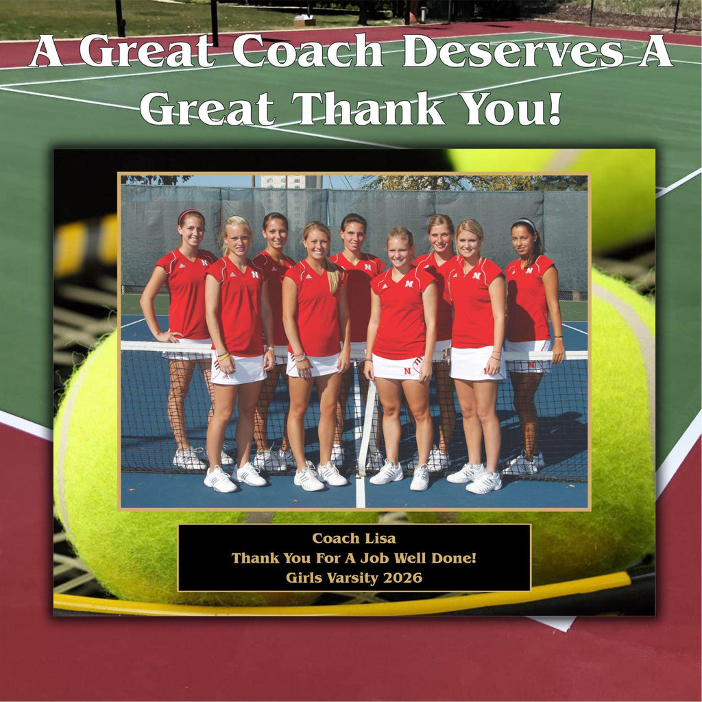 Tennis Sponsor Plaque, Personalized Team Gift, Coach's Award, End of Season Gift