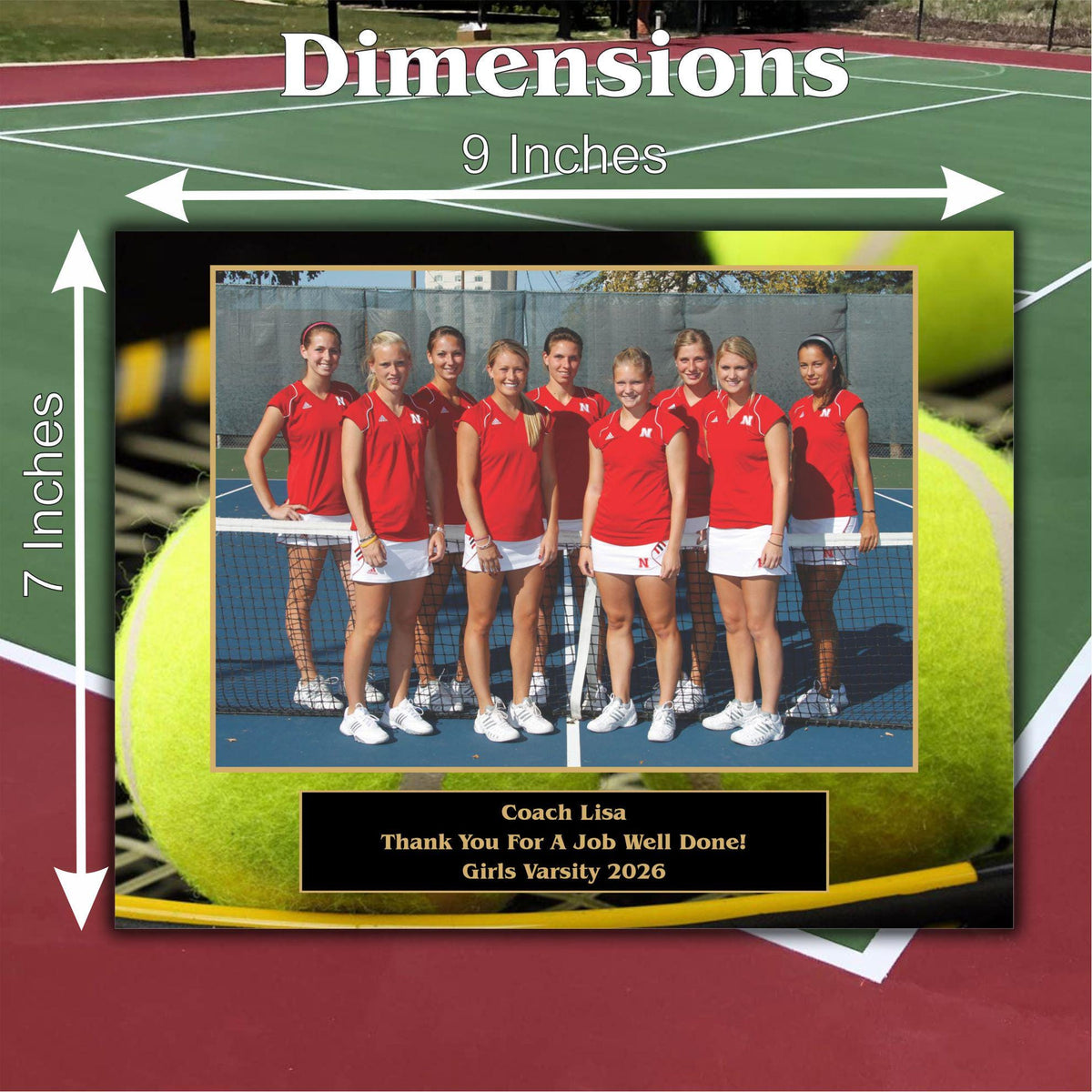 Tennis Sponsor Plaque, Personalized Team Gift, Coach's Award, End of Season Gift