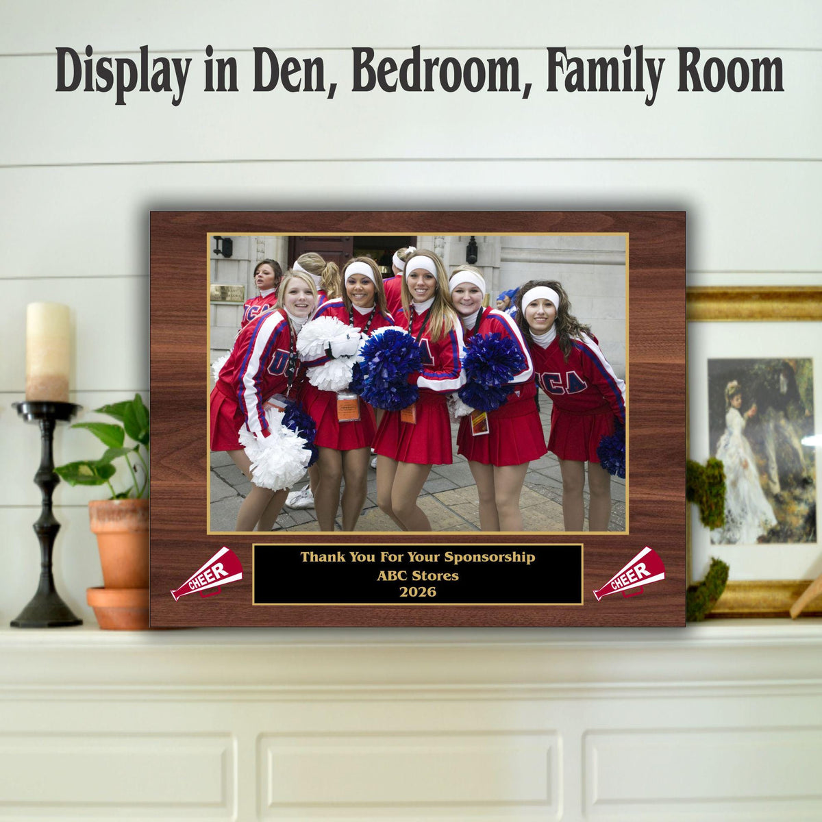 Cheer Sponsor Plaque, Personalized Team Gift, Coach's Award, End of Season Gift