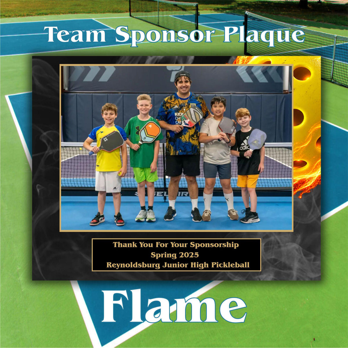 Pickleball Sponsor Plaque, Personalized Team Gift, Coach's Award, End of Season Gift