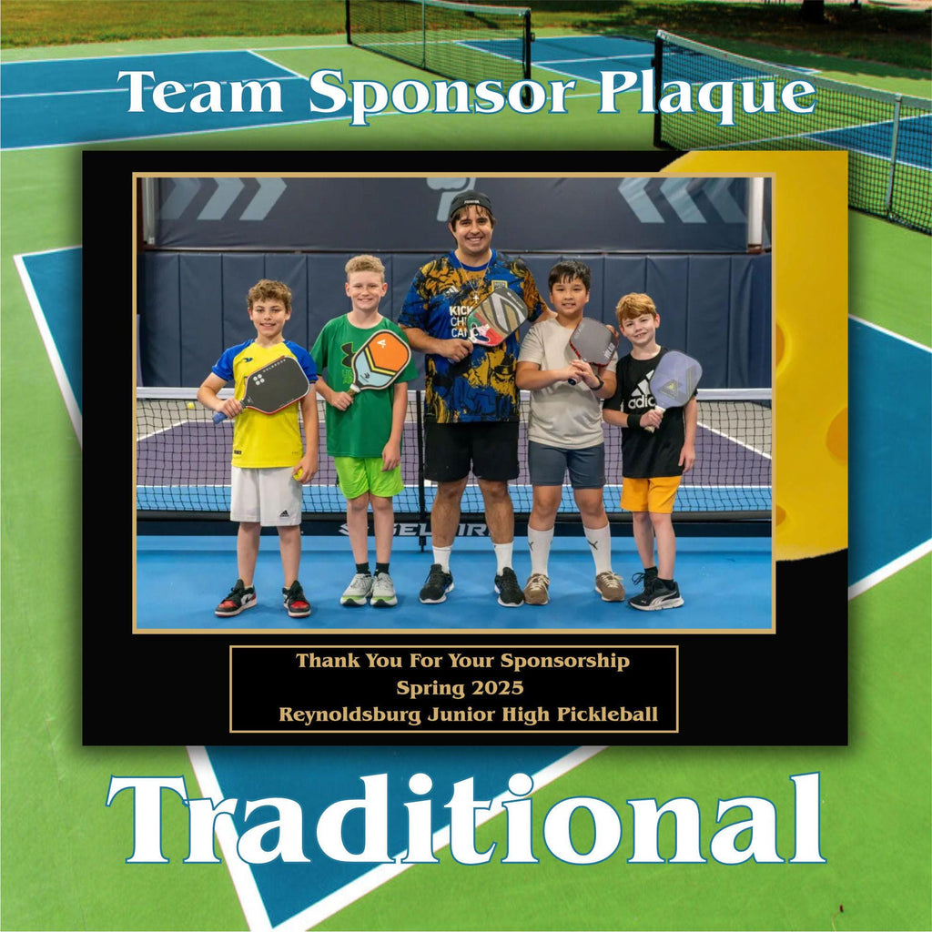 Pickleball Sponsor Plaque, Personalized Team Gift, Coach's Award, End of Season Gift