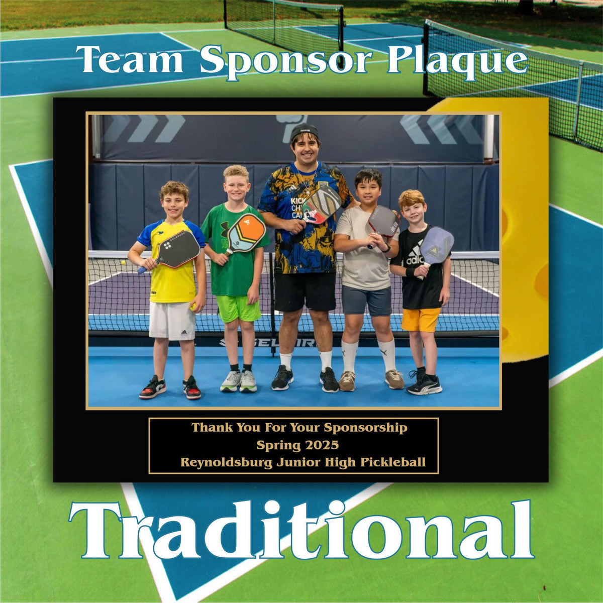 Pickleball Sponsor Plaque, Personalized Team Gift, Coach's Award, End of Season Gift