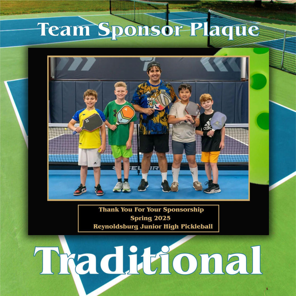 Pickleball Sponsor Plaque, Personalized Team Gift, Coach's Award, End of Season Gift