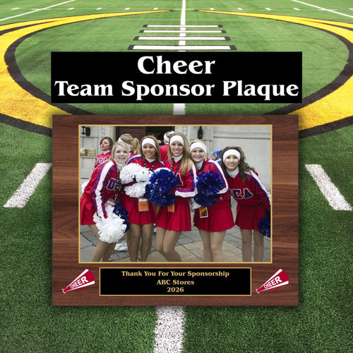 Cheer Sponsor Plaque, Personalized Team Gift, Coach's Award, End of Season Gift