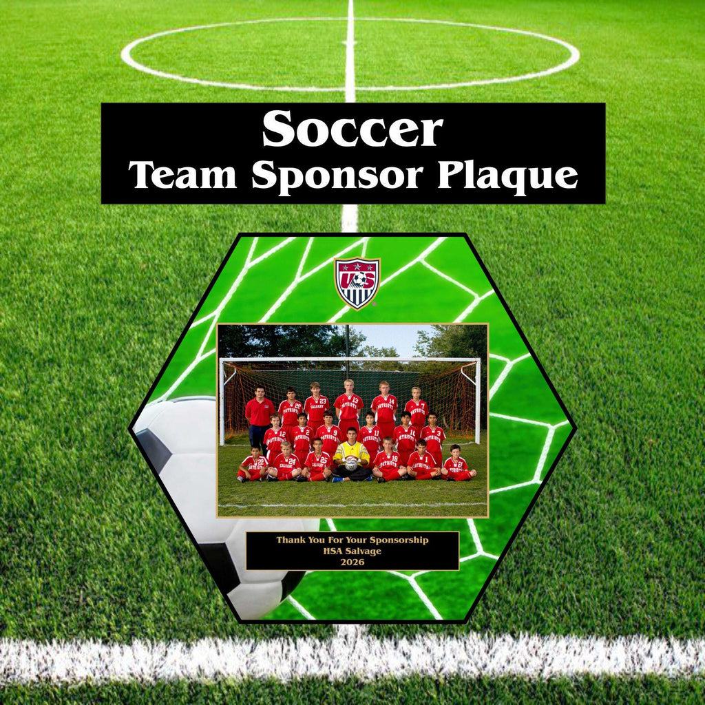 Personalized Soccer Team Sponsor Plaque | Custom Photo Award, Coach Gift