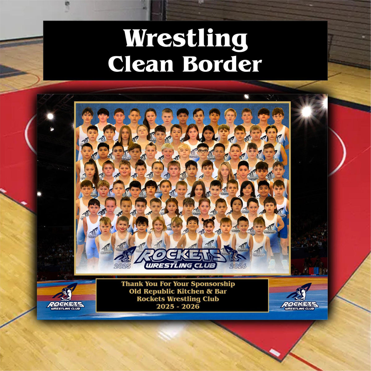 Wrestling Sponsor Plaque, Personalized Team Gift, Coach's Award, End of Season Gift