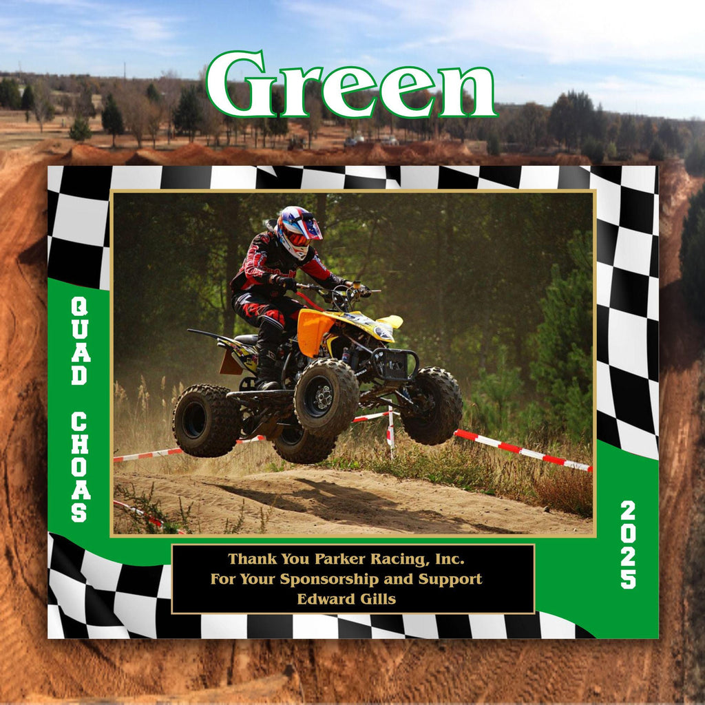 Personalized Racing Plaque - Customized Photo Award - Choose Your Color - Racing Trophy