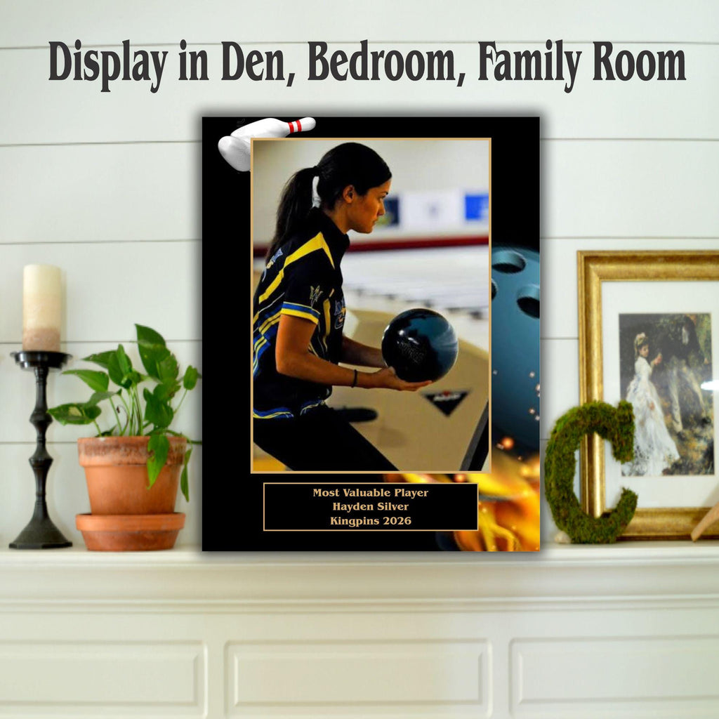 Bowling Sponsor Plaque, Personalized Team Gift, Coach's Award, End of Season Gift