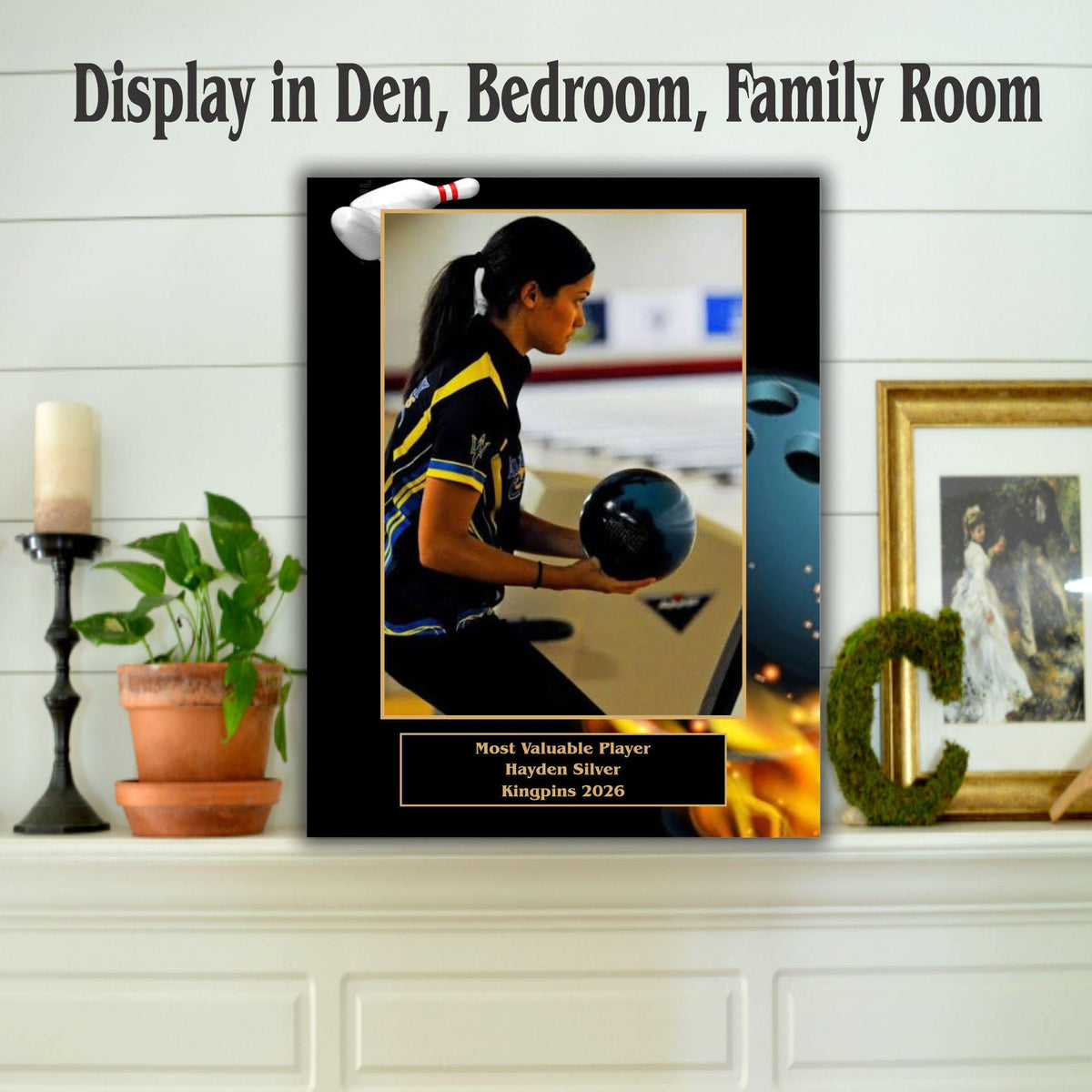 Bowling Sponsor Plaque, Personalized Team Gift, Coach's Award, End of Season Gift