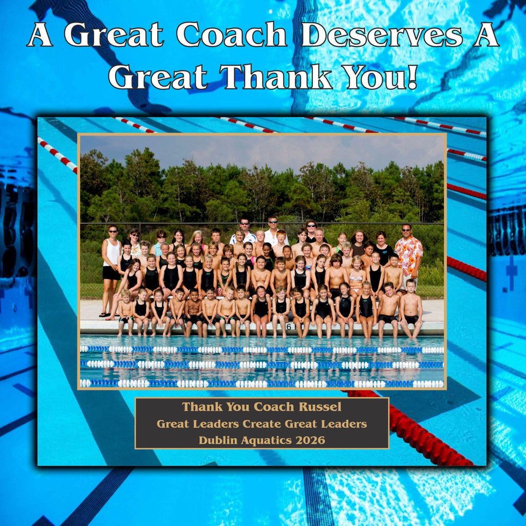 Swimming Sponsor Plaque, Personalized Team Gift, Coach's Award, End of Season Gift