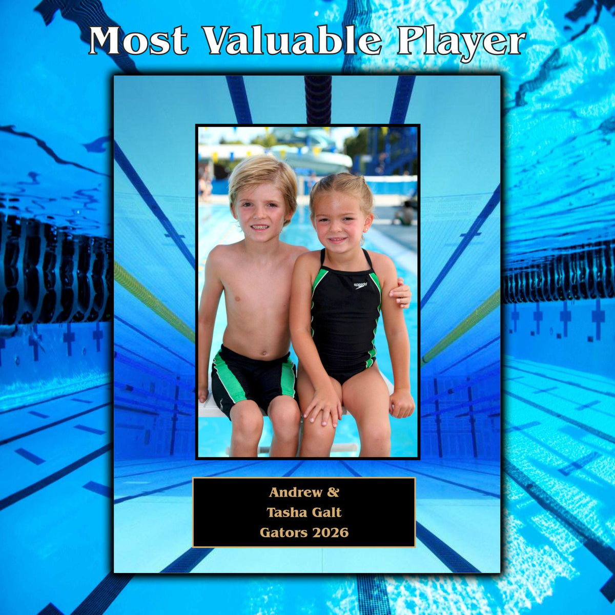 Swimming Sponsor Plaque, Personalized Team Gift, Coach's Award, End of Season Gift