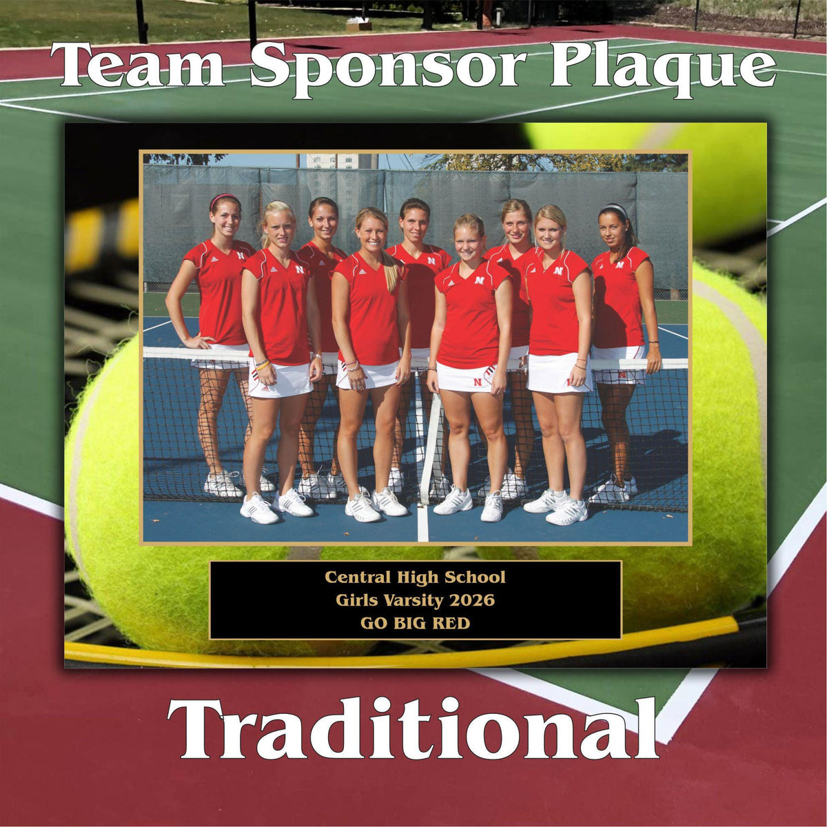 Tennis Sponsor Plaque, Personalized Team Gift, Coach's Award, End of Season Gift