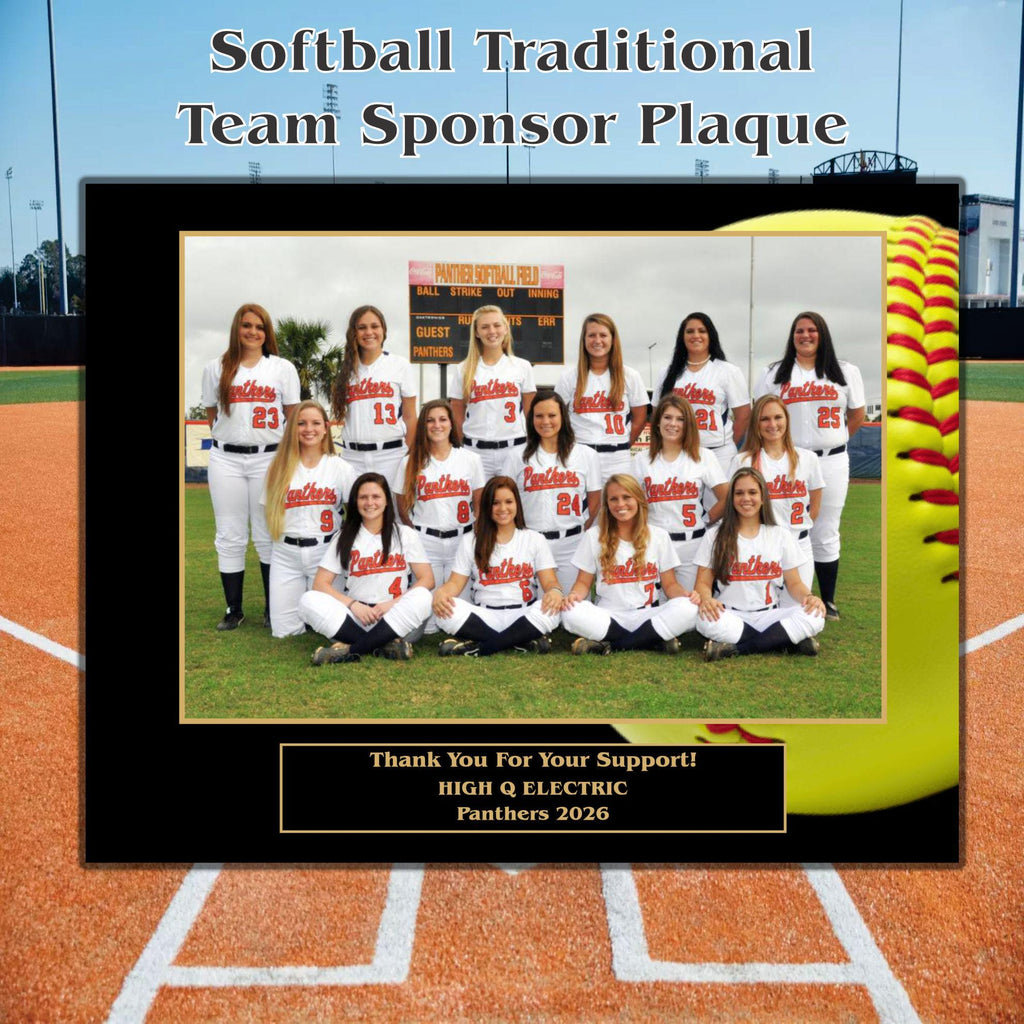 Softball Sponsor Plaque, Personalized Team Gift, Coach's Award, End of Season Gift