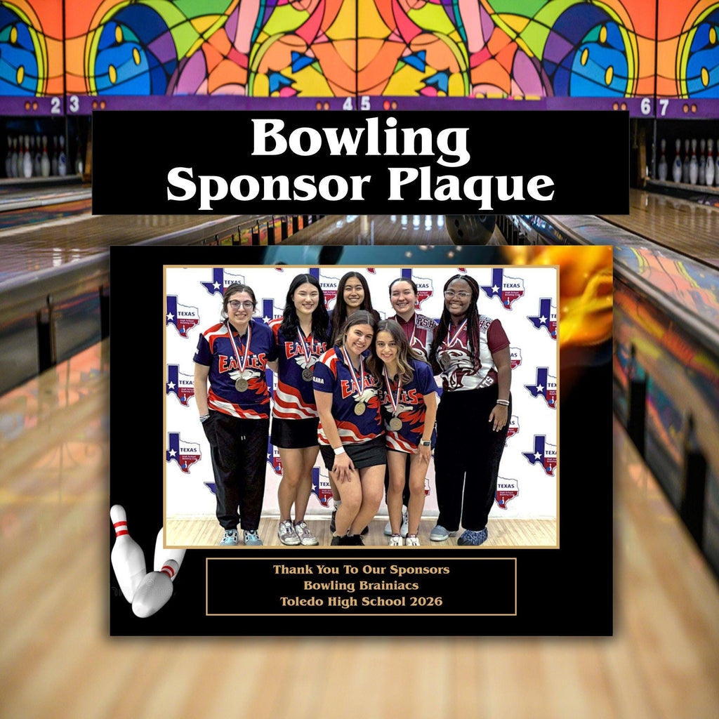Bowling Sponsor Plaque, Personalized Team Gift, Coach's Award, End of Season Gift