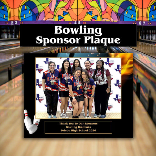 Bowling Sponsor Plaque, Personalized Team Gift, Coach's Award, End of Season Gift