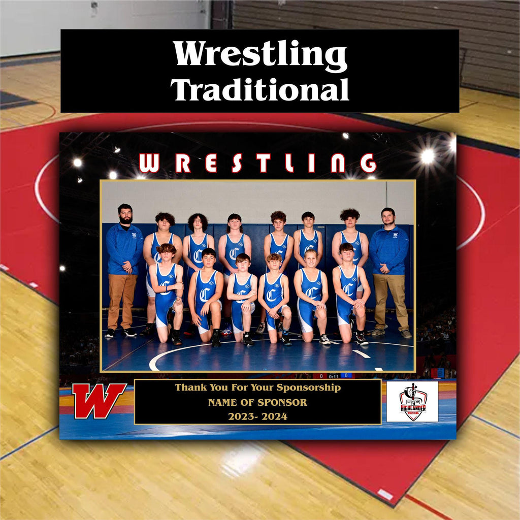 Wrestling Sponsor Plaque, Personalized Team Gift, Coach's Award, End of Season Gift