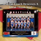 Wrestling Sponsor Plaque, Personalized Team Gift, Coach's Award, End of Season Gift