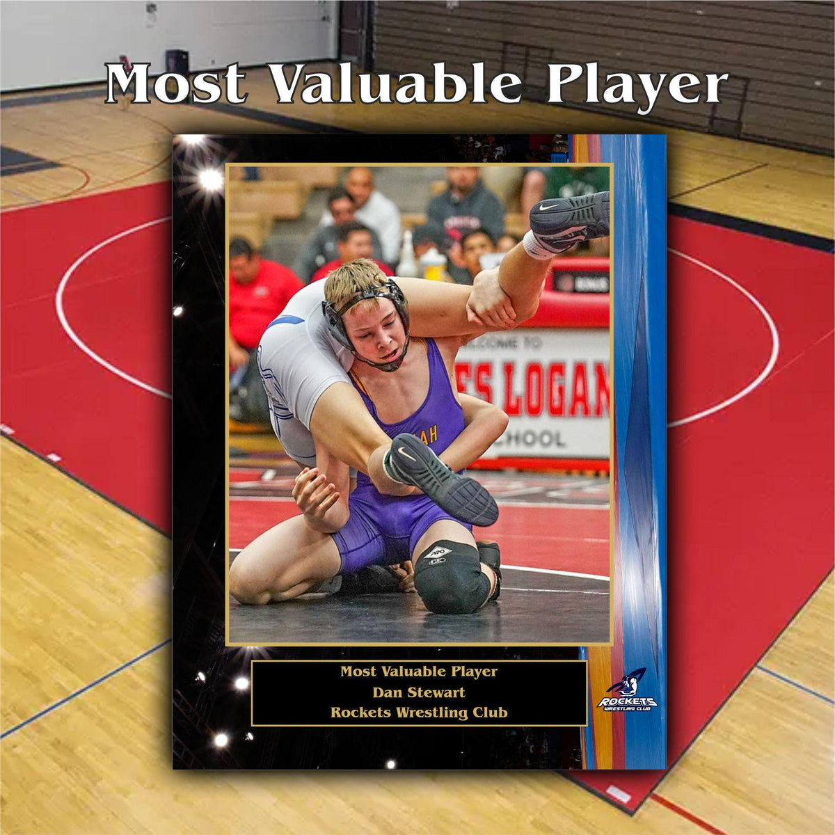 Wrestling Sponsor Plaque, Personalized Team Gift, Coach's Award, End of Season Gift