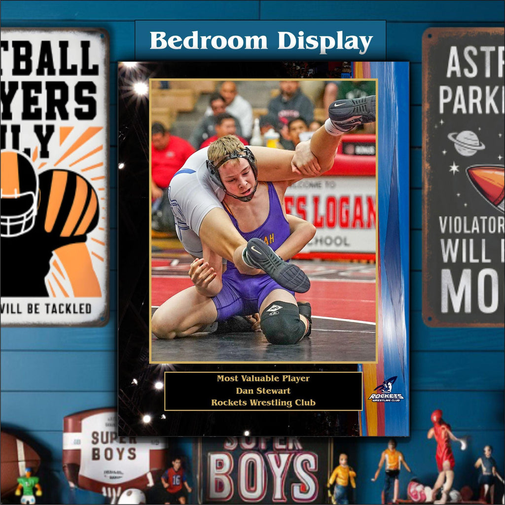 Wrestling Sponsor Plaque, Personalized Team Gift, Coach's Award, End of Season Gift