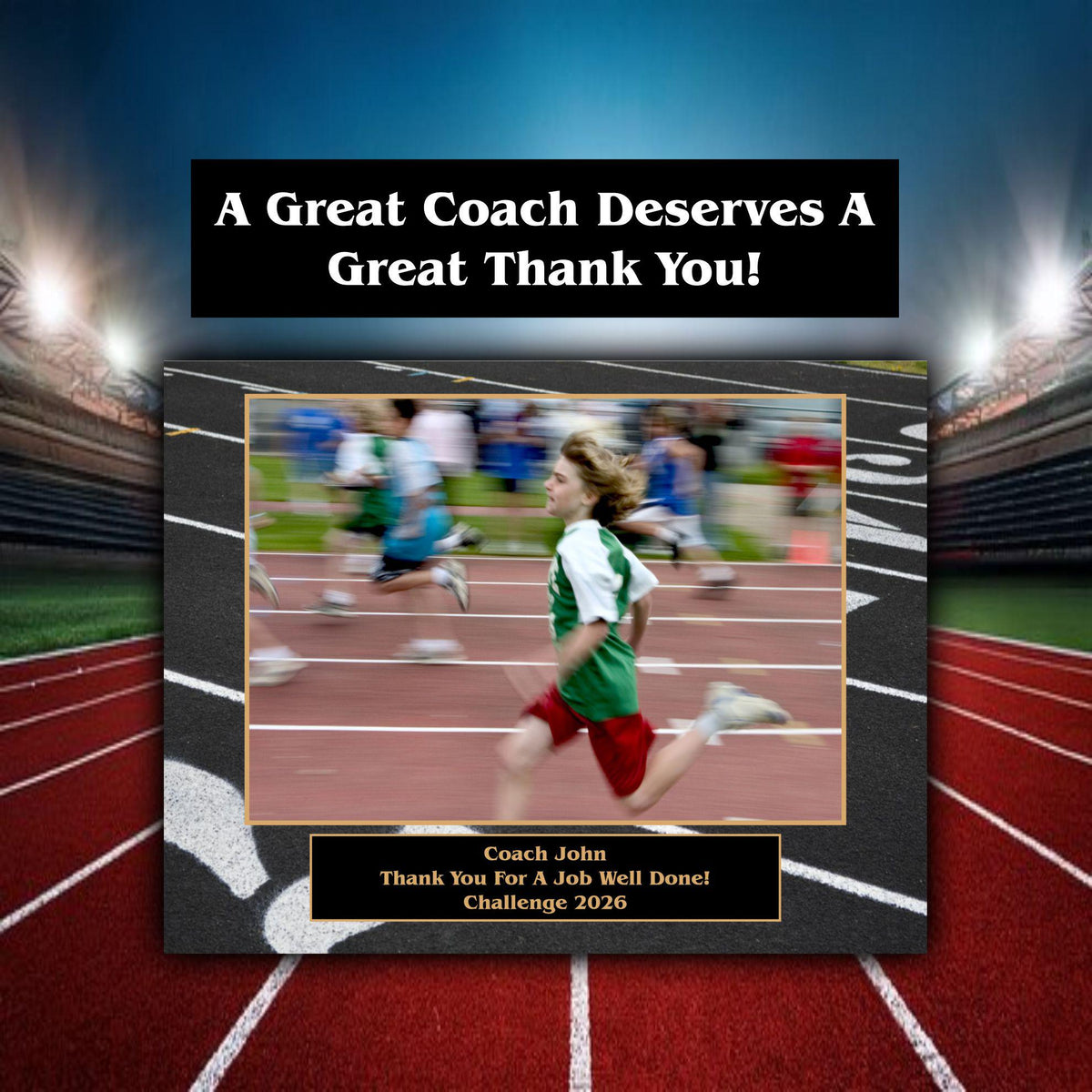 Track and Field Sponsor Plaque, Personalized Team Gift, Coach's Award, End of Season Gift
